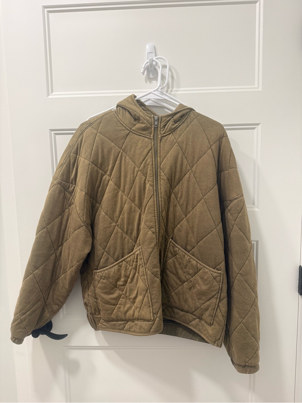 Wild Fable Quilted Hooded Jacket in Brown